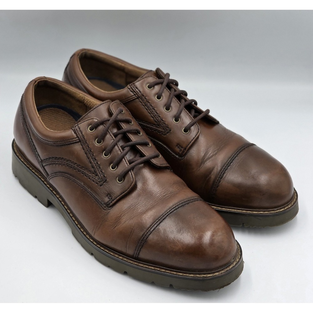 Dockers Cap Toe Leather Lace Brown Oxford Chukka Shoes Men's Size 11.5M
